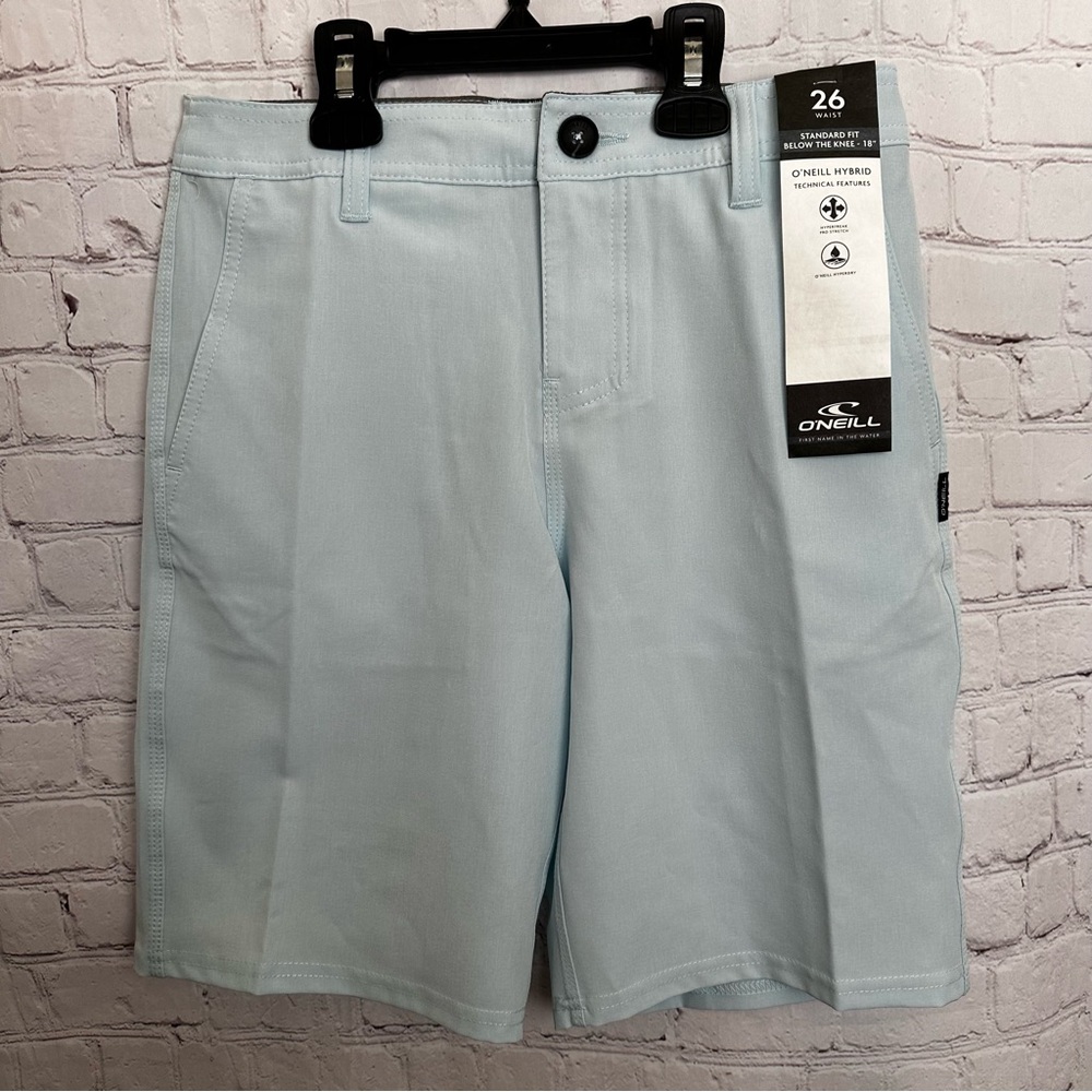 NEW O’Neill Boys Size 26 L Reserve Heather 18” Hybrid Summer Active Shorts Blue